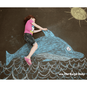 dolphin sidewalk chart art the burgh baby