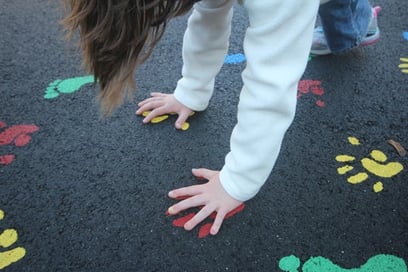 a child engaging in sensory play