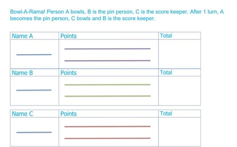 Jim Hambel Bowl-A-Rama Bowling Unit Scorecard