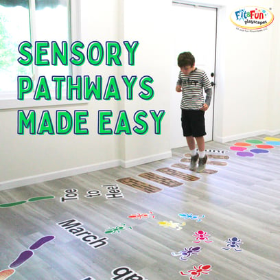 Sensory Pathways Made Easy, a child using a sensory pathway for indoor recess