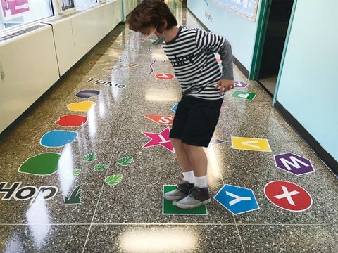 a sensory pathway for schools in use, indoor recess