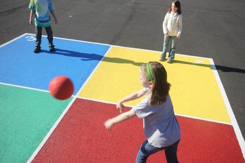 four square/box ball at recess