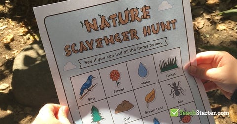 teachstarter nature scavenger hunt